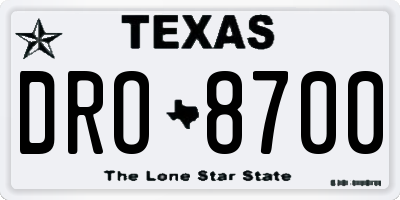 TX license plate DRO8700