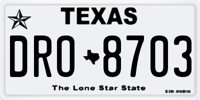 TX license plate DRO8703