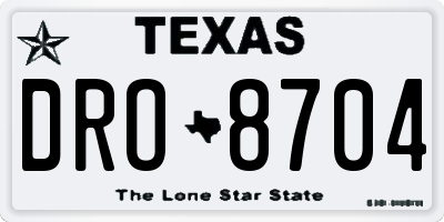 TX license plate DRO8704