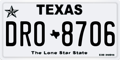 TX license plate DRO8706