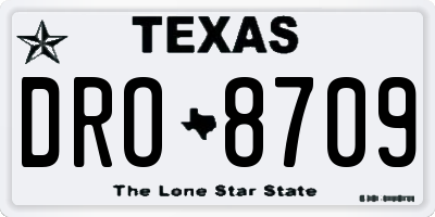 TX license plate DRO8709