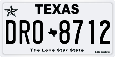 TX license plate DRO8712