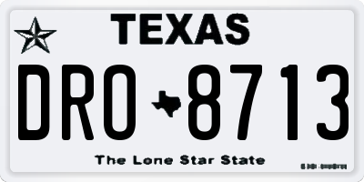 TX license plate DRO8713