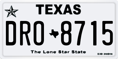 TX license plate DRO8715
