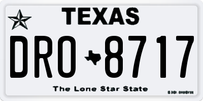 TX license plate DRO8717