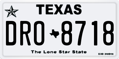 TX license plate DRO8718