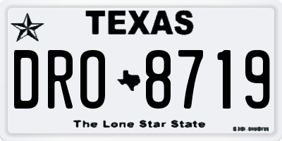 TX license plate DRO8719