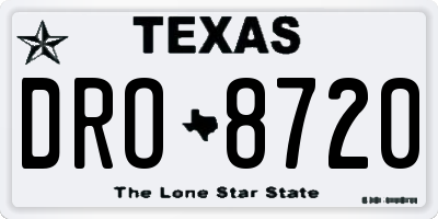 TX license plate DRO8720