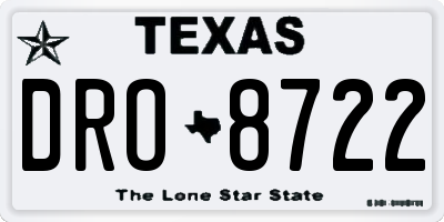 TX license plate DRO8722