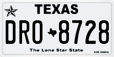 TX license plate DRO8728