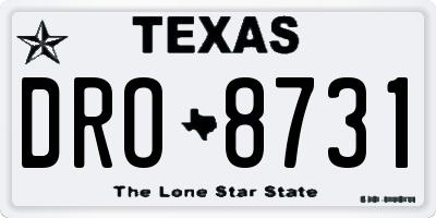 TX license plate DRO8731