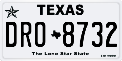 TX license plate DRO8732