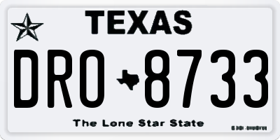 TX license plate DRO8733