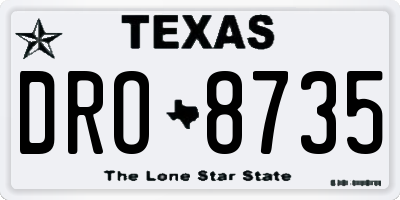 TX license plate DRO8735