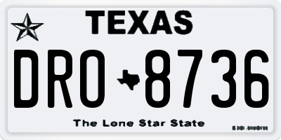TX license plate DRO8736