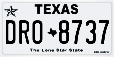 TX license plate DRO8737