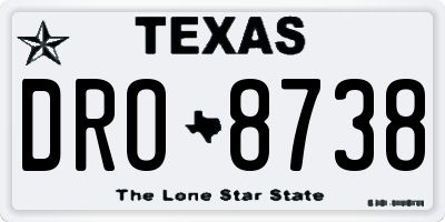 TX license plate DRO8738