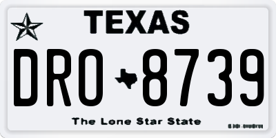 TX license plate DRO8739