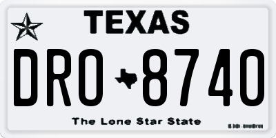 TX license plate DRO8740