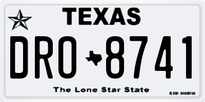 TX license plate DRO8741