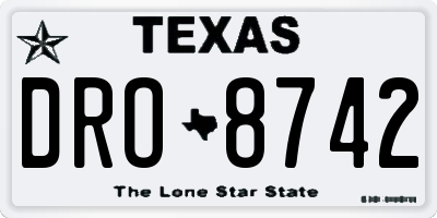 TX license plate DRO8742
