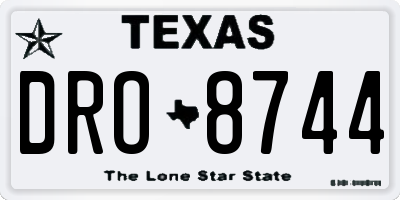 TX license plate DRO8744