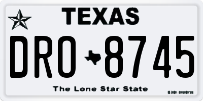 TX license plate DRO8745