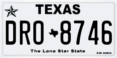 TX license plate DRO8746