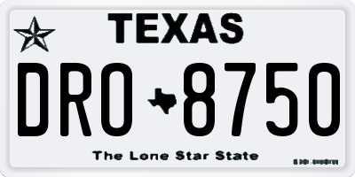 TX license plate DRO8750