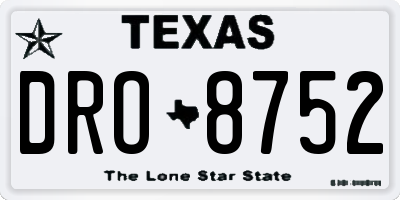 TX license plate DRO8752