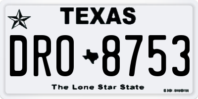 TX license plate DRO8753