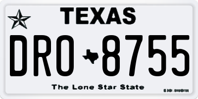 TX license plate DRO8755
