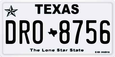 TX license plate DRO8756