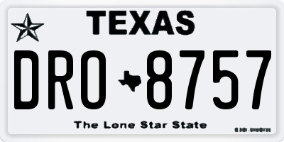 TX license plate DRO8757