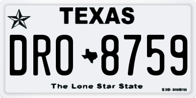 TX license plate DRO8759