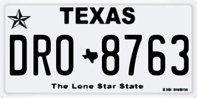 TX license plate DRO8763