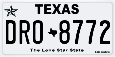 TX license plate DRO8772