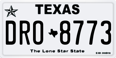 TX license plate DRO8773