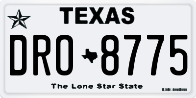 TX license plate DRO8775