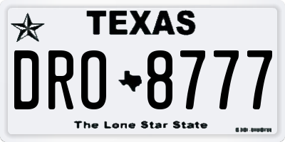 TX license plate DRO8777