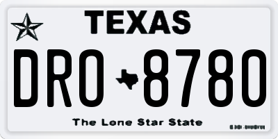 TX license plate DRO8780