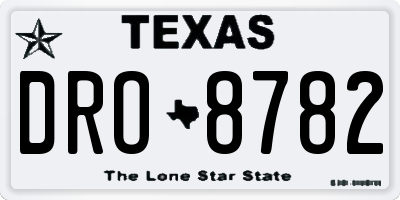 TX license plate DRO8782