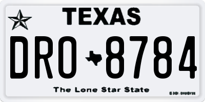 TX license plate DRO8784