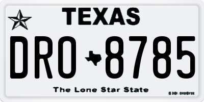 TX license plate DRO8785