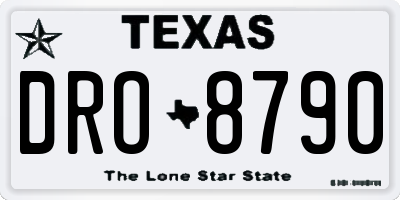 TX license plate DRO8790