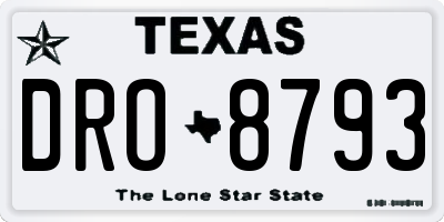 TX license plate DRO8793