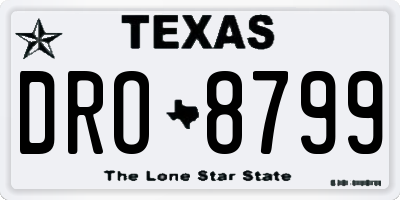 TX license plate DRO8799