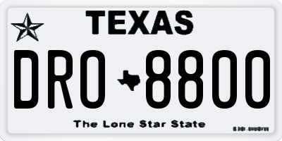 TX license plate DRO8800