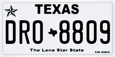TX license plate DRO8809