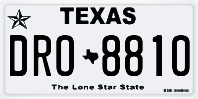 TX license plate DRO8810